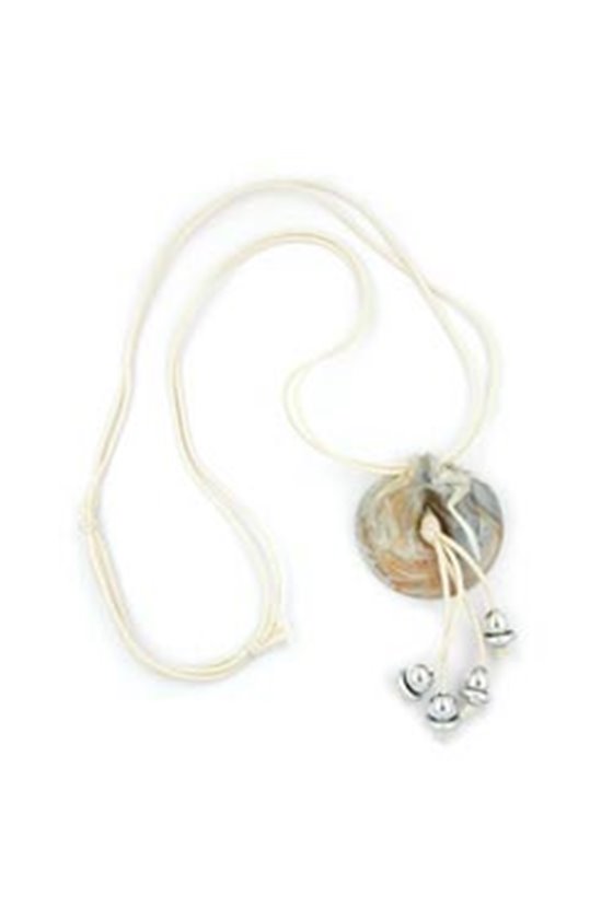NECKLACE AMULET GREY-WHITE-BROWN 100CM