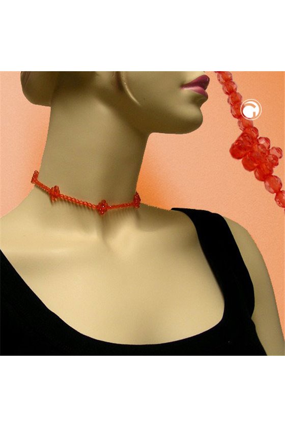 NECKLACE EDGED BEADS RED