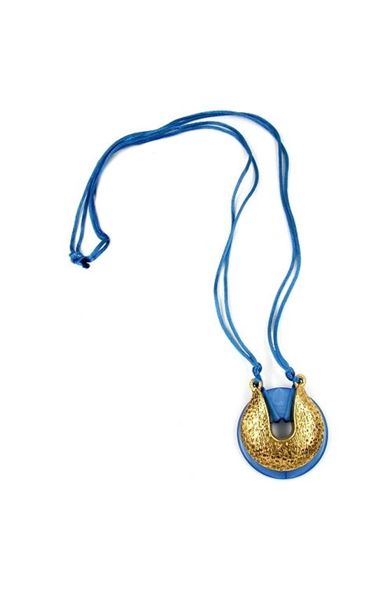 NECKLACE AMULET HORSE SHOE BLUE
