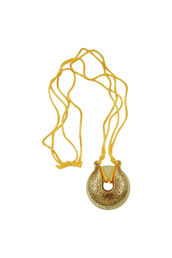 NECKLACE AMULET HORSE SHOE YELLOW