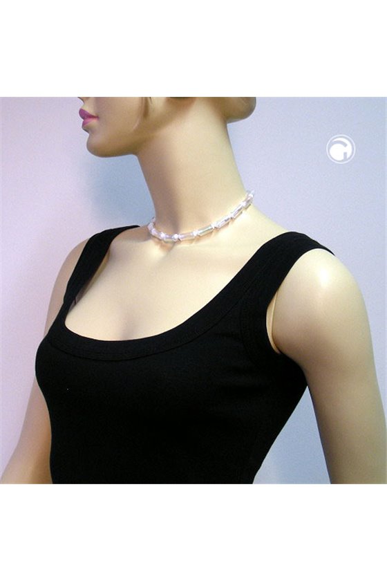 NECKLACE BEADS TRANSPARENT 36CM