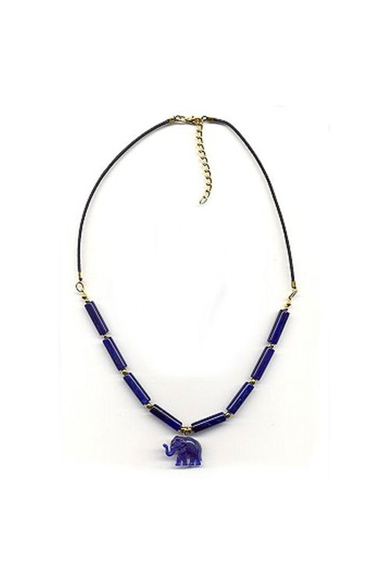 NECKLACE ELEPHANT LAPIS BLUE