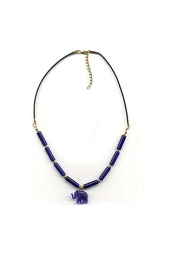 NECKLACE ELEPHANT LAPIS BLUE