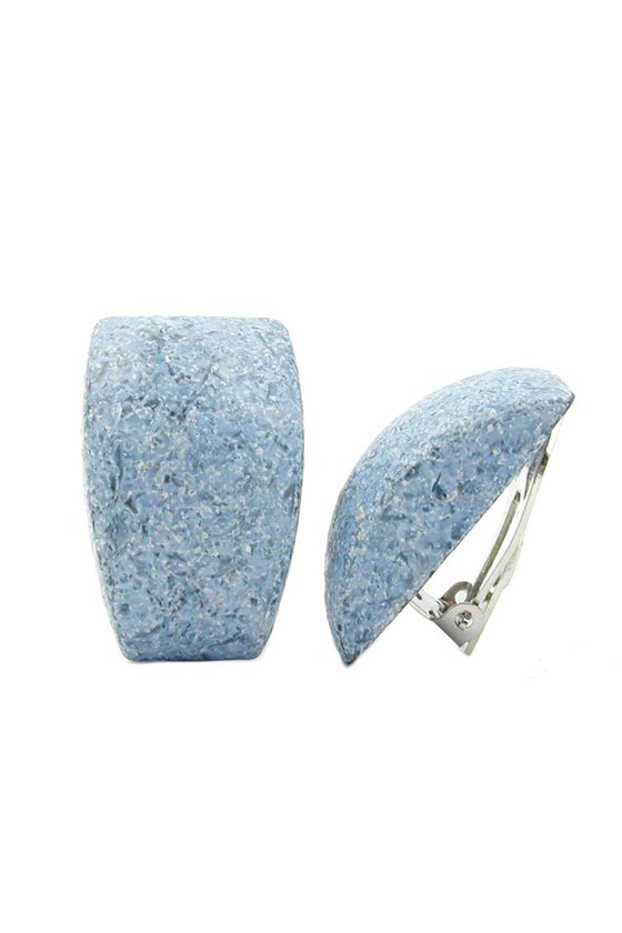 CLIP-ON EARRING TRAPEZIUM BLUE STONE