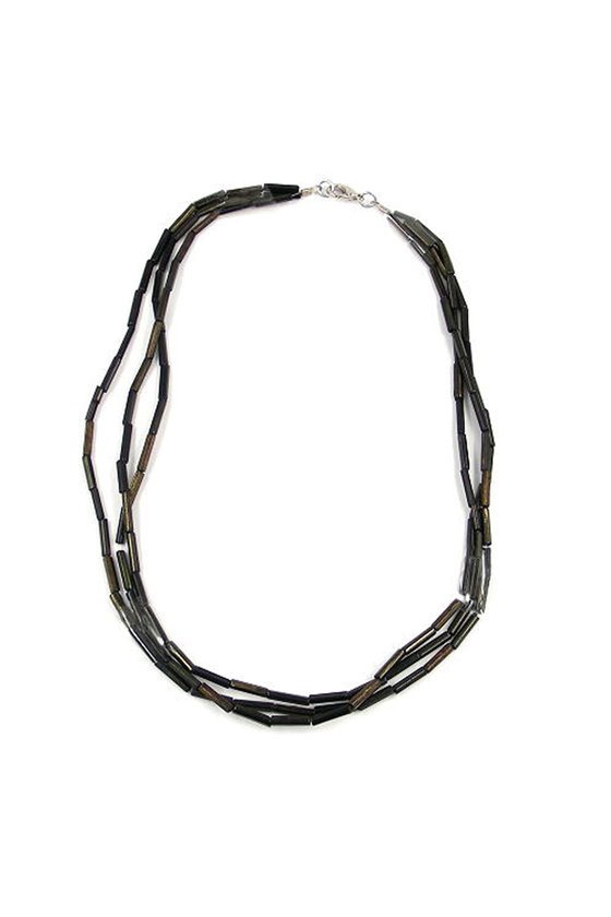NECKLACE THIN BLUE GLASS BEADS AB
