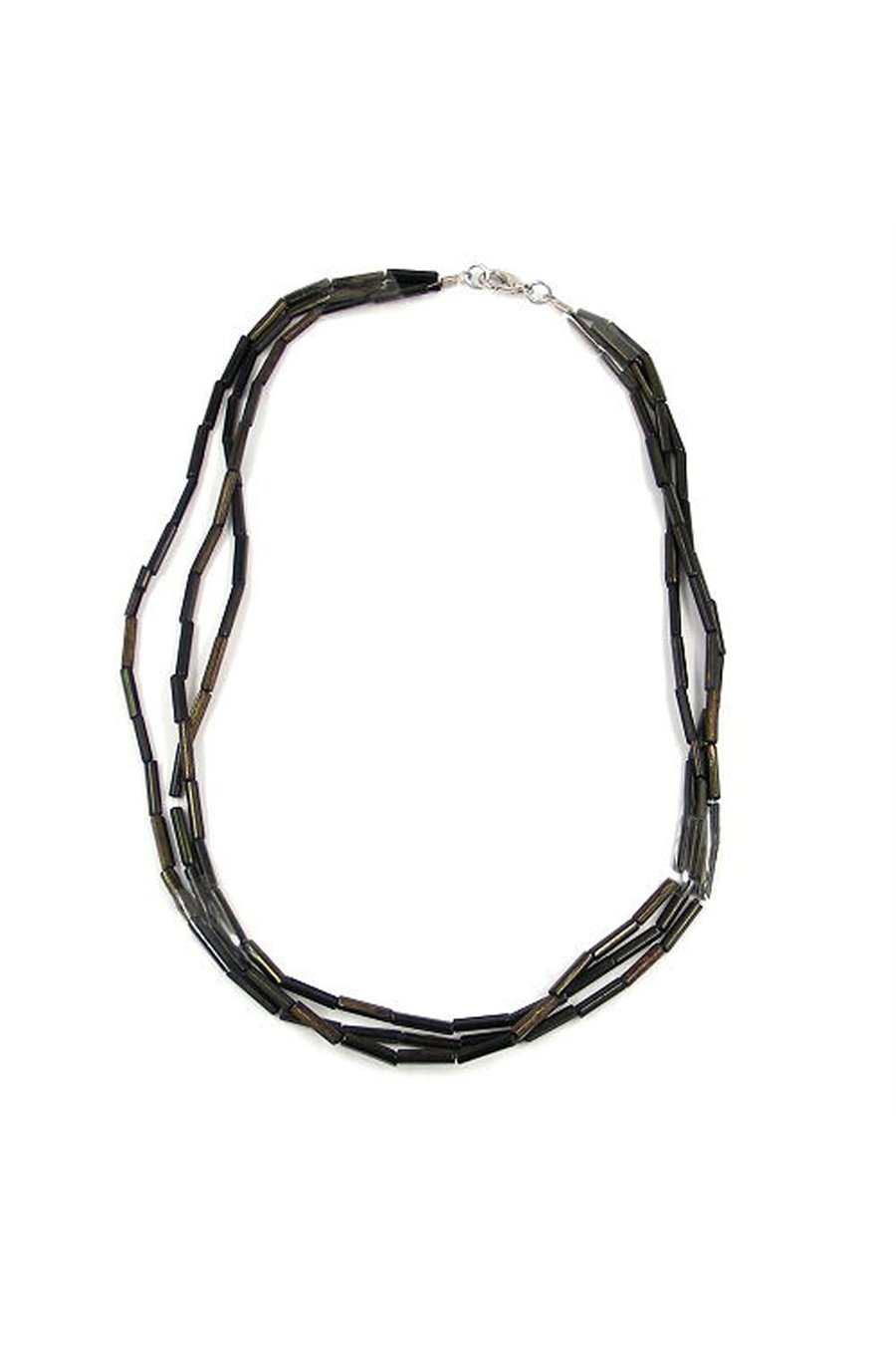 NECKLACE THIN BLUE GLASS BEADS AB