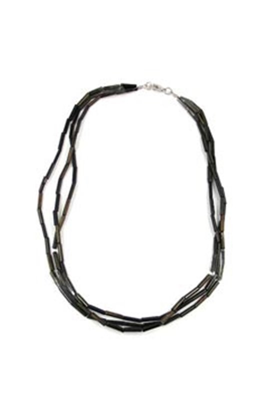 NECKLACE THIN BLUE GLASS BEADS AB