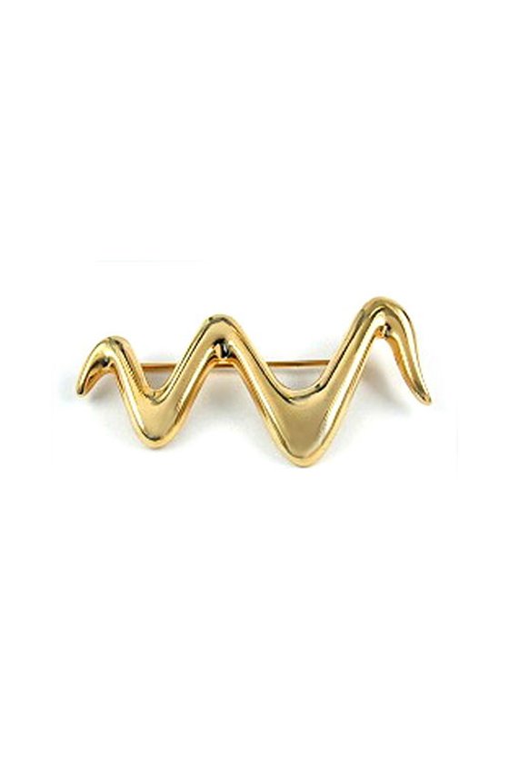BROOCH WAVY GOLD PLATED