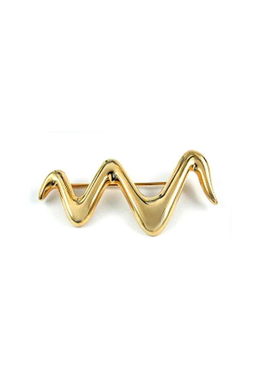 BROOCH WAVY GOLD PLATED