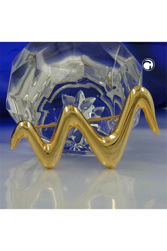 BROOCH WAVY GOLD PLATED