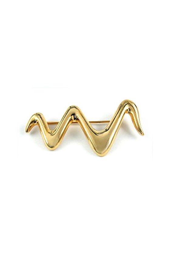 BROOCH WAVY GOLD PLATED