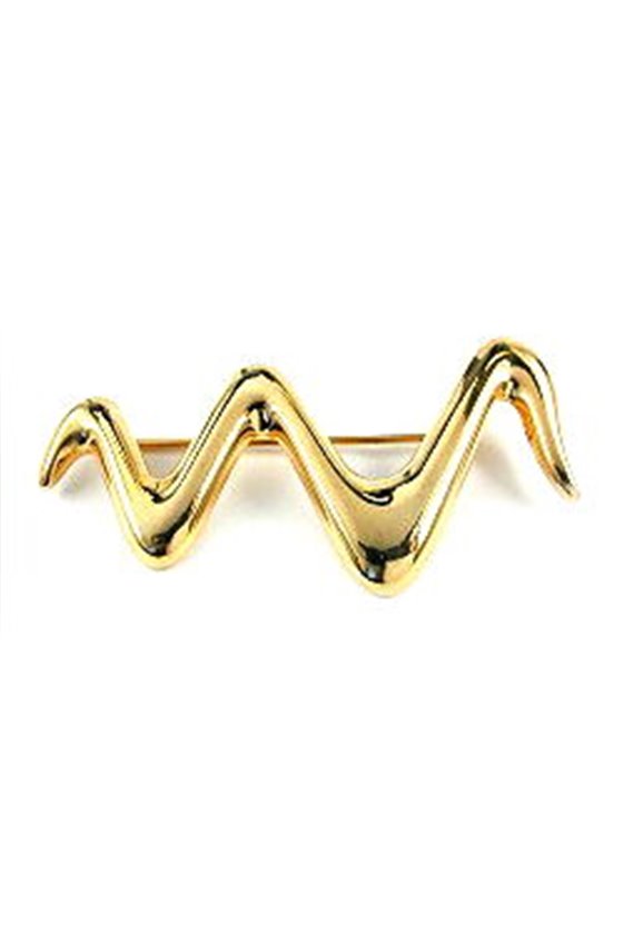 BROOCH WAVY GOLD PLATED