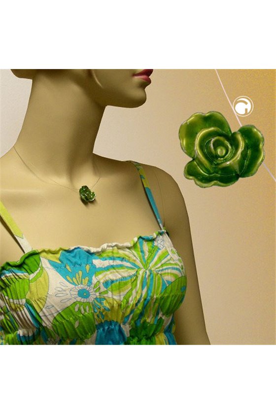 NECKLACE GREEN ROSE