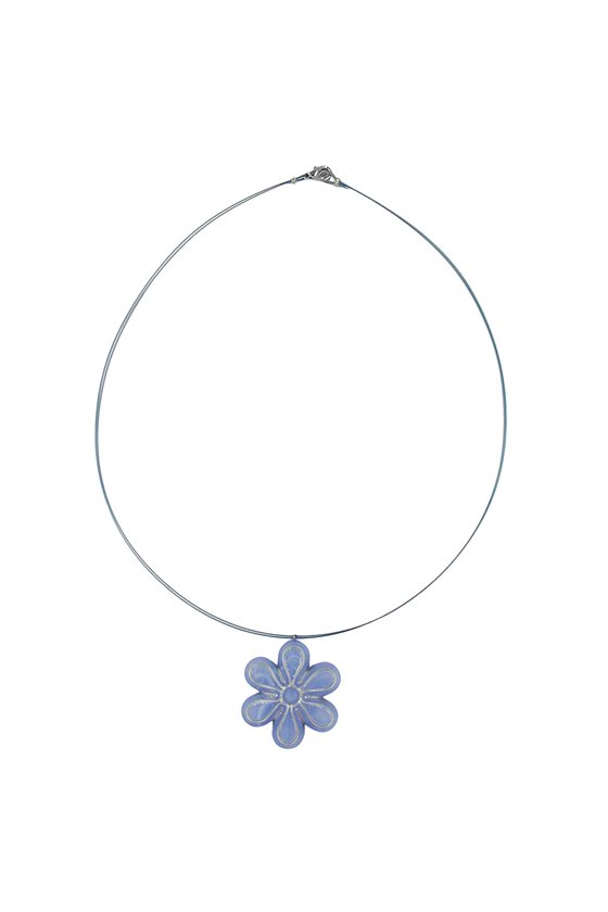 NECKLACE FLOWER PENDANT BLUE