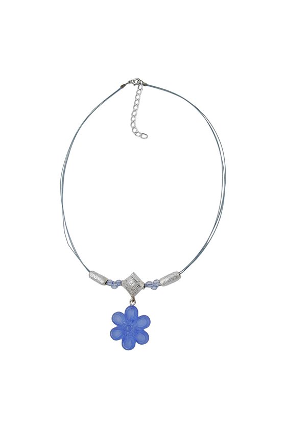 NECKLACE FLOWER PENDANT BLUE