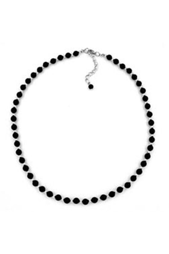 NECKLACE BLACK/SILVER BEADS