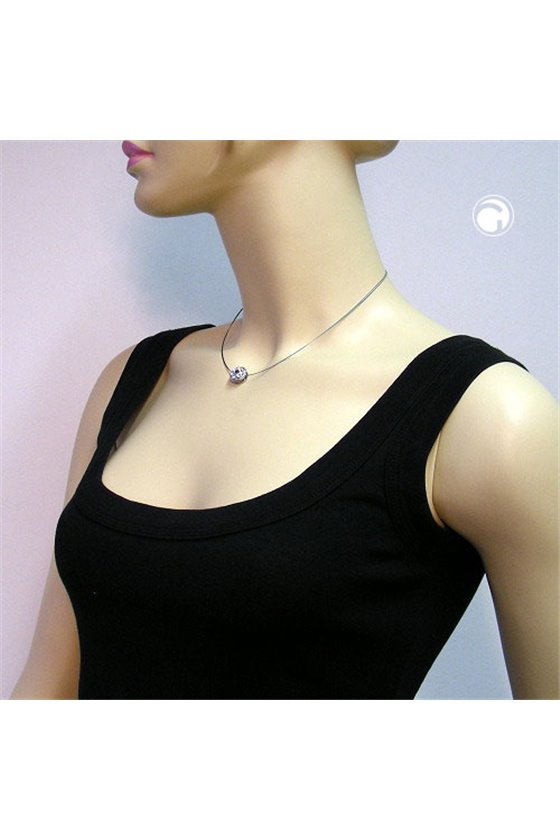NECKLACE RHINESTONES ROUND GREEN 42CM