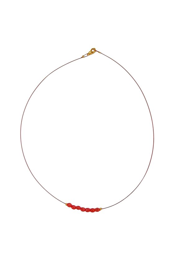 NECKLACE GLASS BEADS RED