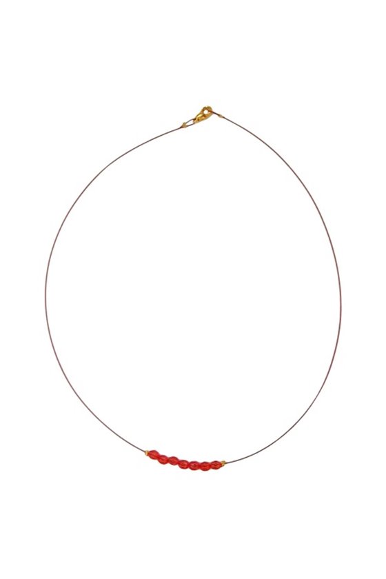 NECKLACE GLASS BEADS RED
