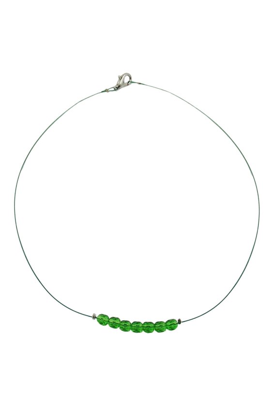 NECKLACE GLASS BEADS GREEN