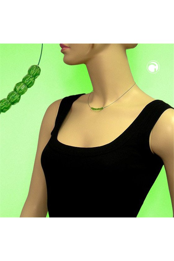 NECKLACE GLASS BEADS GREEN