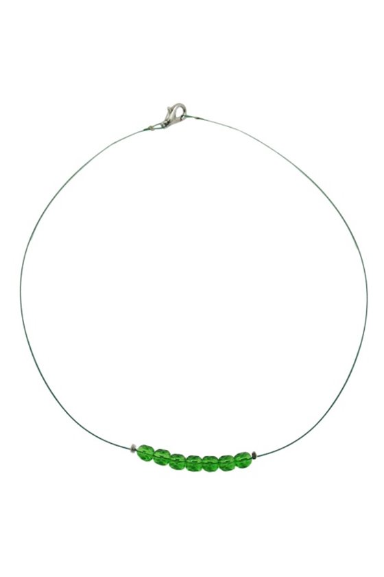NECKLACE GLASS BEADS GREEN
