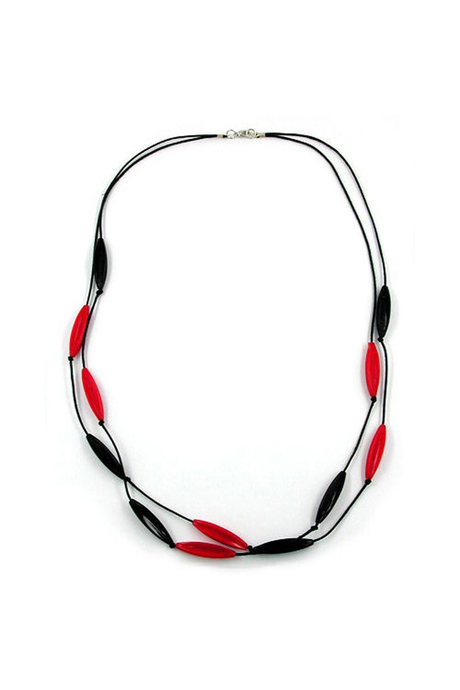 NECKLACE OLIVE SHAPED WITH GROOVES 60CM