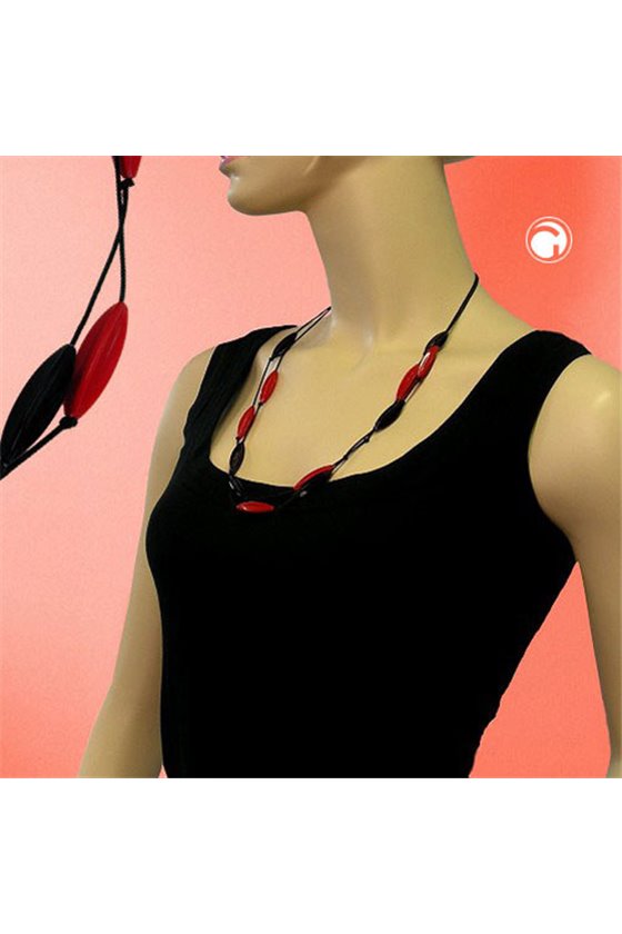 NECKLACE OLIVE SHAPED WITH GROOVES 60CM