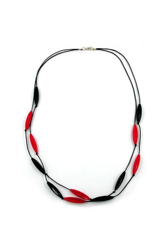 NECKLACE OLIVE SHAPED WITH GROOVES 60CM