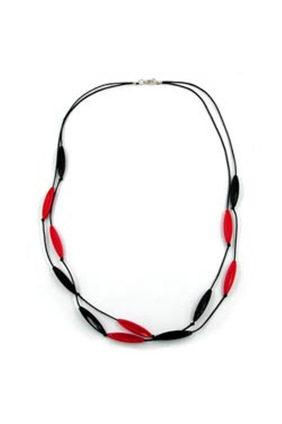 NECKLACE OLIVE SHAPED WITH GROOVES 60CM