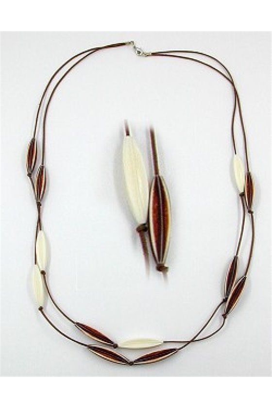 NECKLACE OLIVE-SHAPE WITH GROOVES