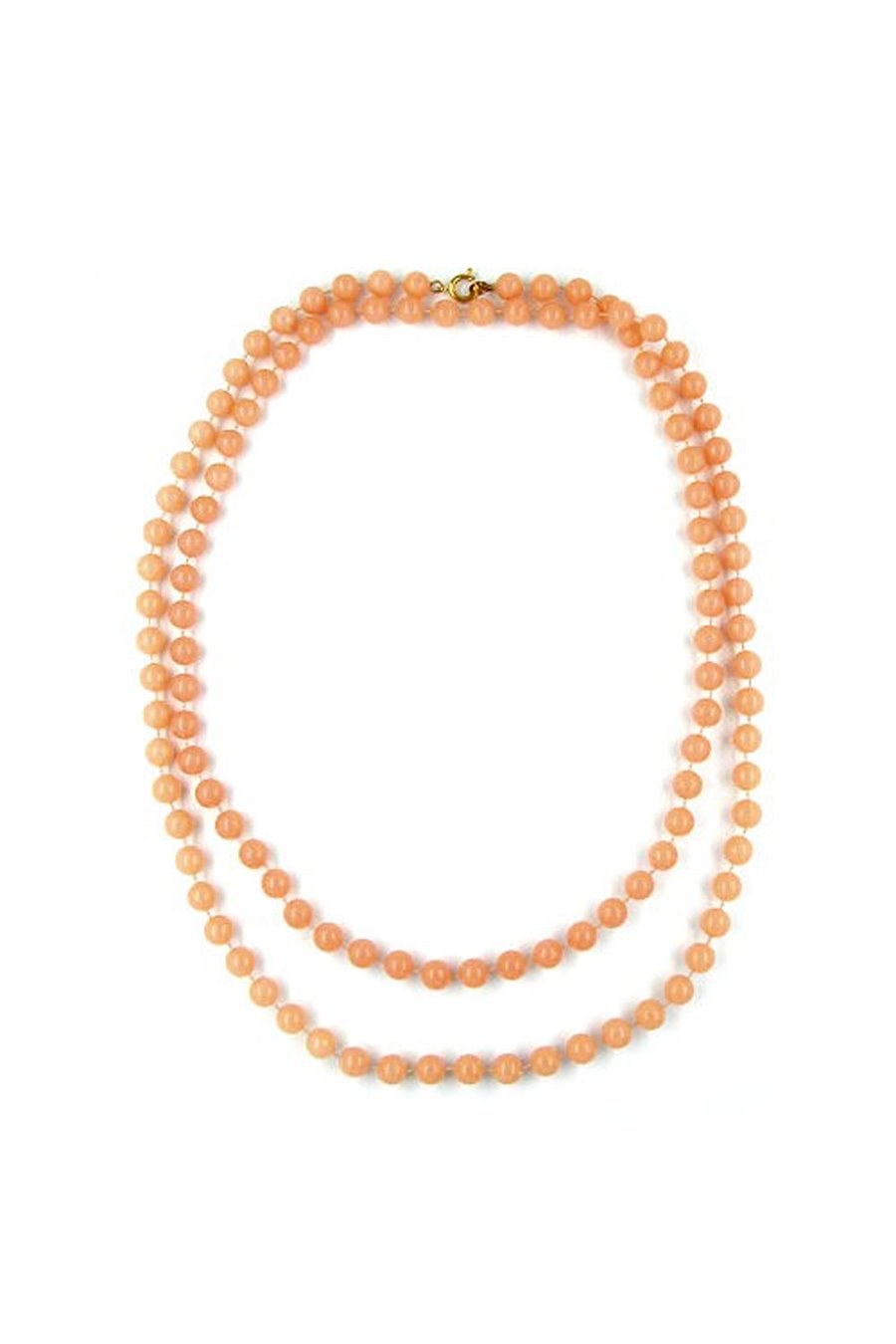 NECKLACE 8MM BEADS APRICOT/ DULL