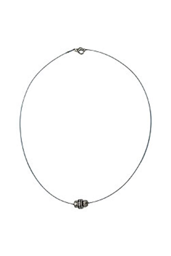 NECKLACE FACETED RINGS SILVER-COLOURED