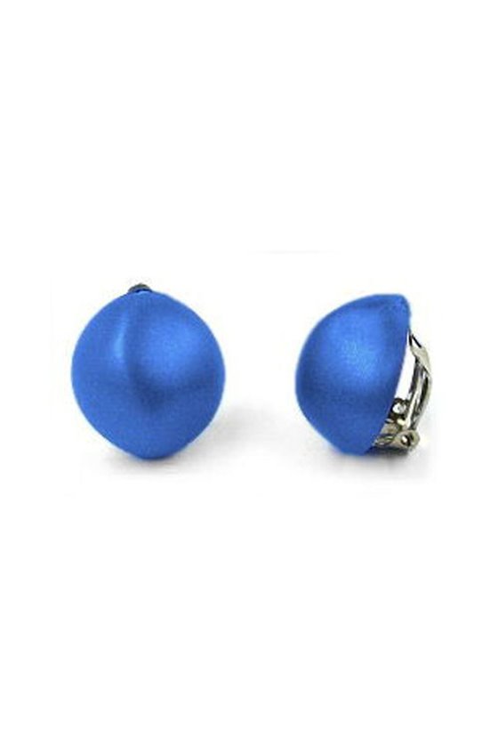 EARRING CLIP-ON BLUE SILVER