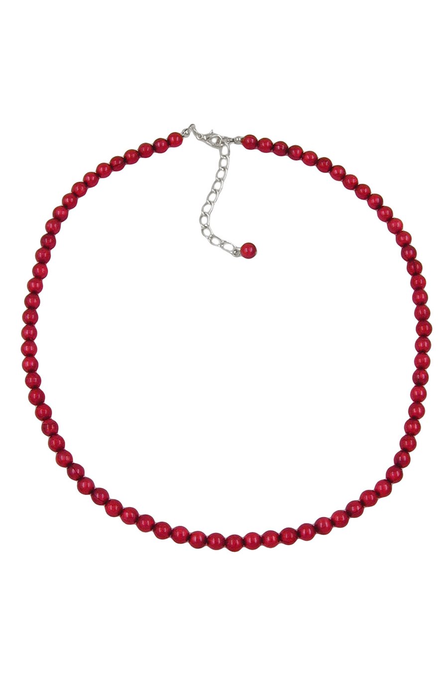 NECKLACE BEADS 6MM SILK-WINE-RED