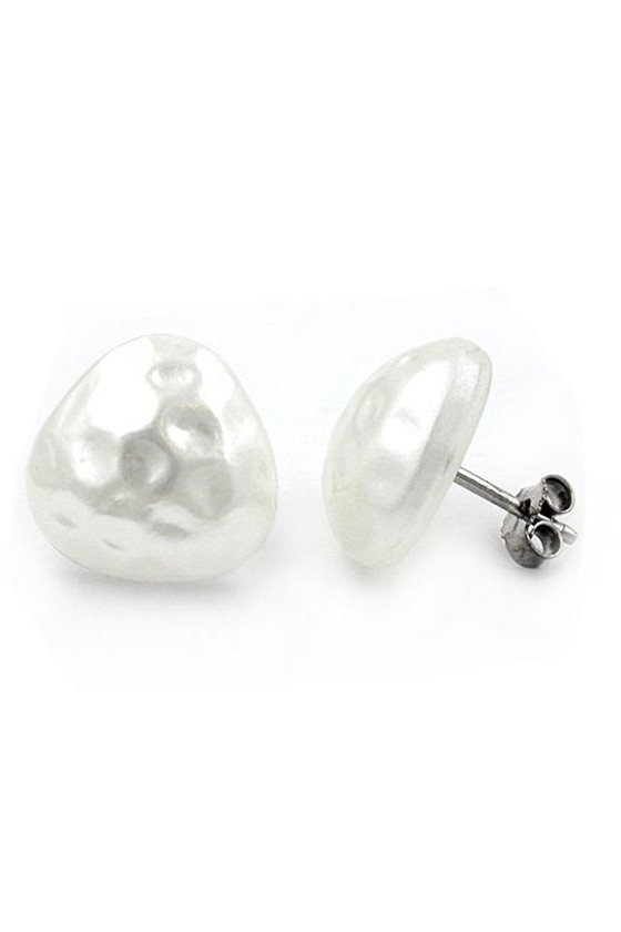 STUD EARRINGS SMALL TRIANGLE WHITE