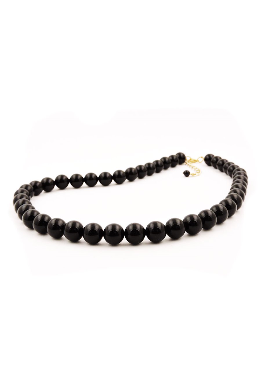 NECKLACE BEADS 10MM BLACK