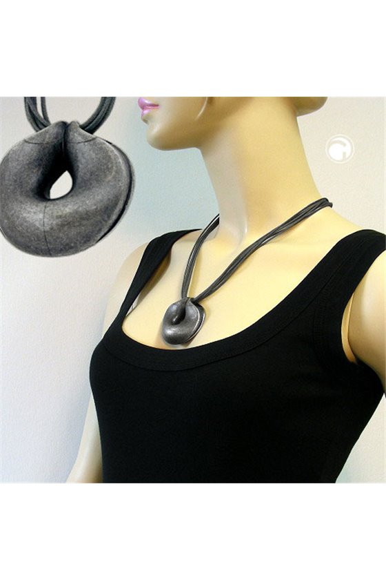 NECKLACE AMULET SILVER-ANTIQUE 55CM