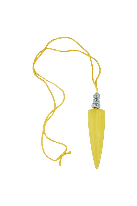 NECKLACE TRIANGLE YELLOW MARBLED CHROME COLOURED