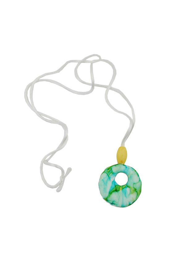 NECKLACE YELLOW/ TURQUOISE/ WHITE MARBLED