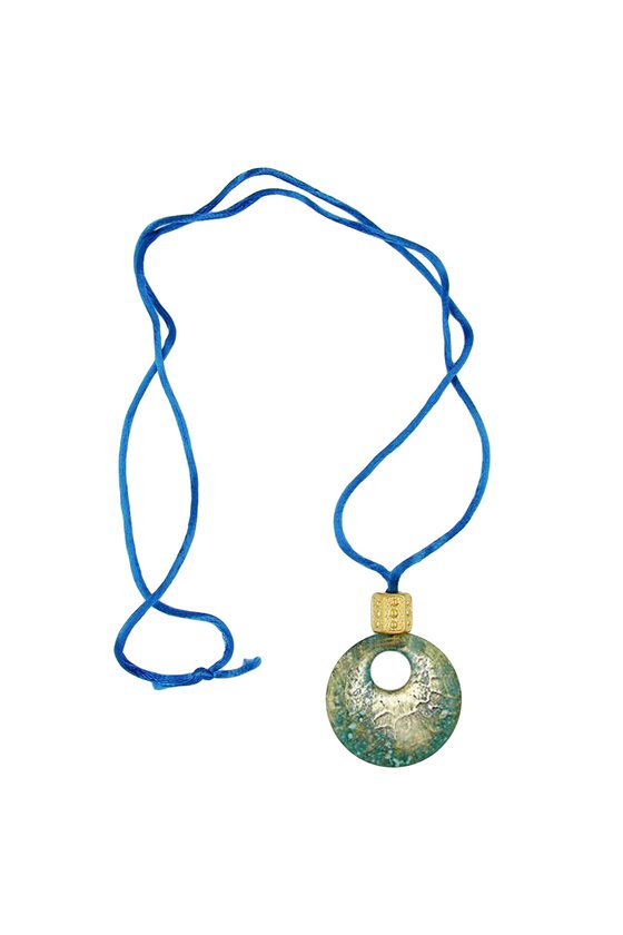 NECKLACE PENDANT BLUE/ TRANSPARENT