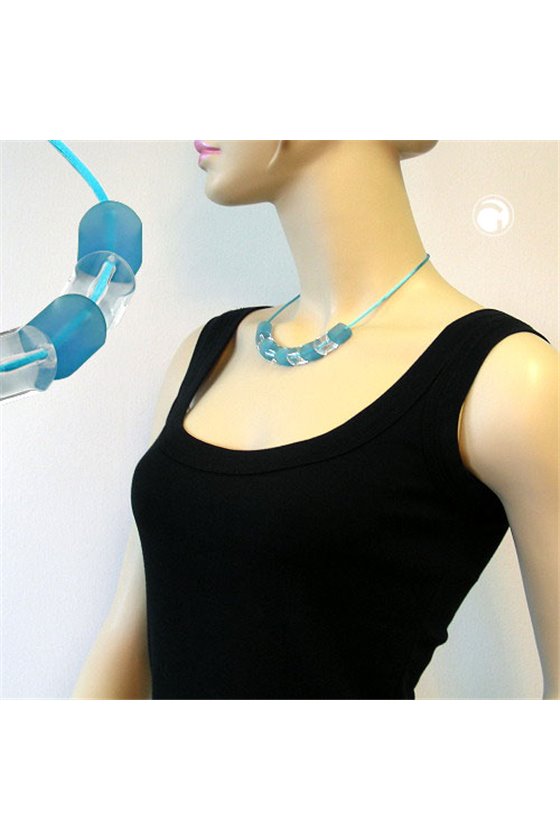 NECKLACE BEADS TURQUOISE 42CM