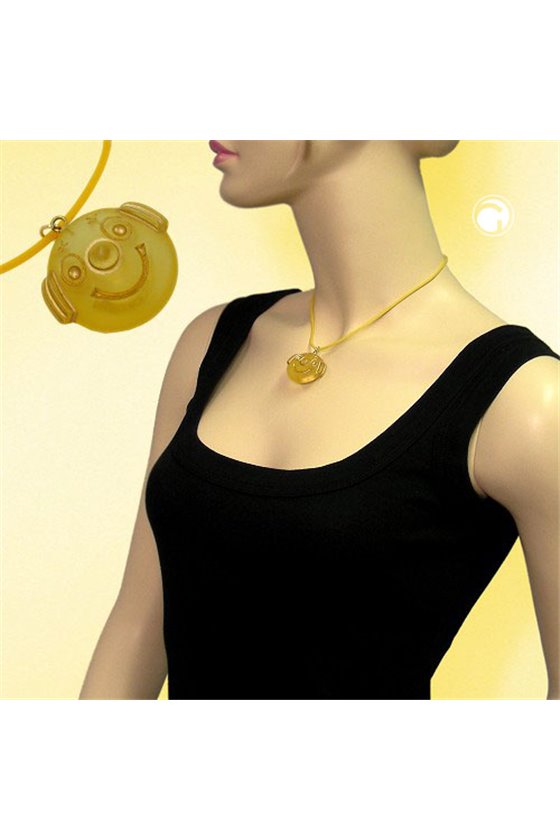 NECKLACE CLOWN YELLOW MATTE POLISHED
