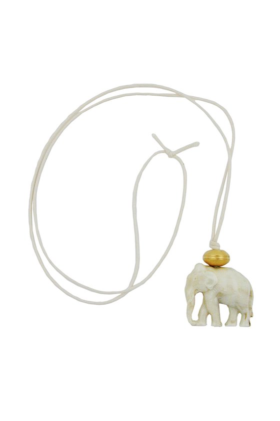 NECKLACE ELEPHANT WHITE/ GOLD COLOURED