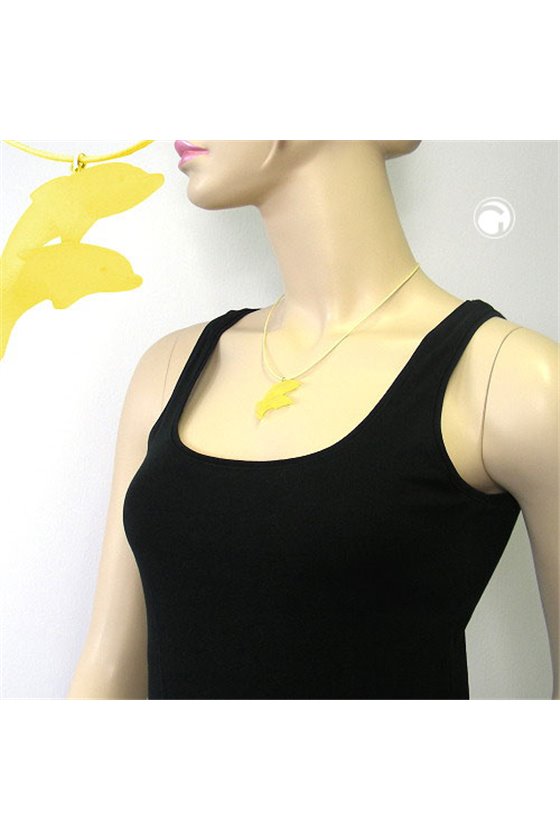 NECKLACE DOLPHIN YELLOW MATTE 45MM