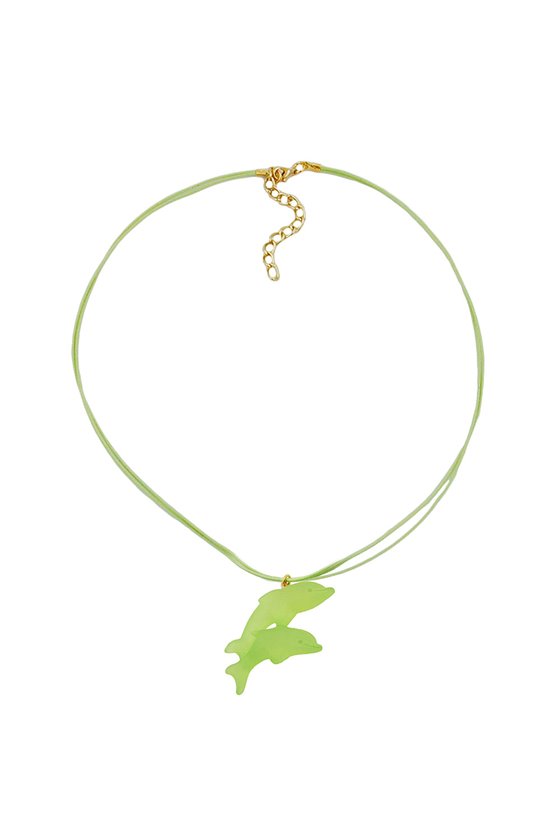 NECKLACE DOLPHIN LIGHT GREEN MATTE 45MM