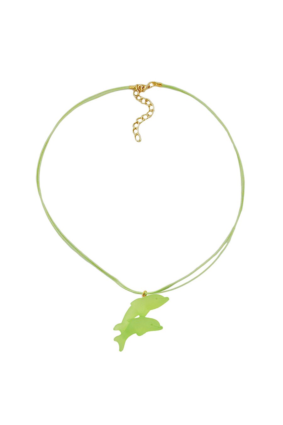 NECKLACE DOLPHIN LIGHT GREEN MATTE 45MM