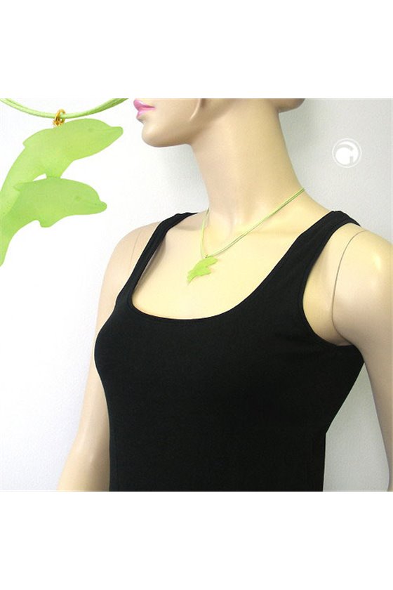 NECKLACE DOLPHIN LIGHT GREEN MATTE 45MM