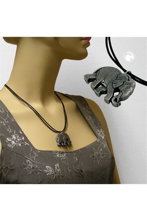 NECKLACE TINY ELEPHANT SILVER 50CM