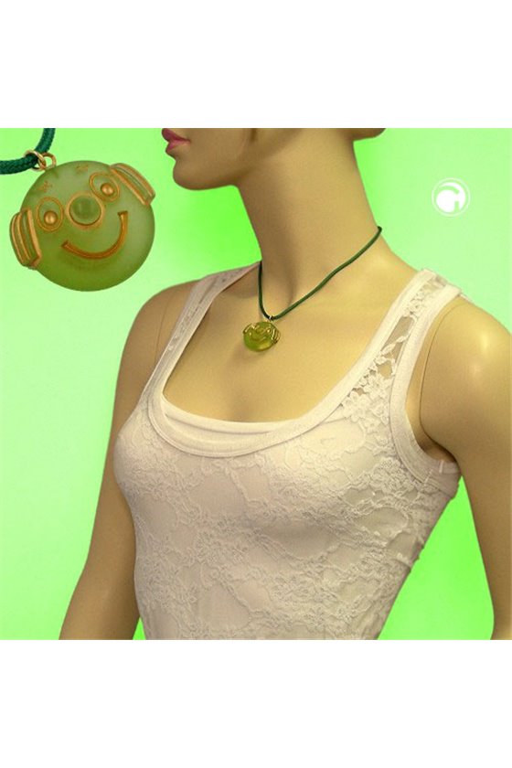 NECKLACE CLOWN GREEN MATTE POLISHED